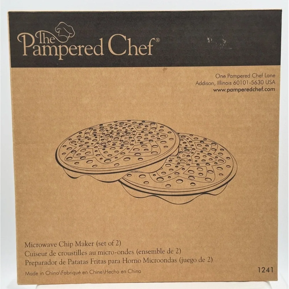 Pampered Chef Microwave Chip Maker Set of 2 - NEW In Box - 1241